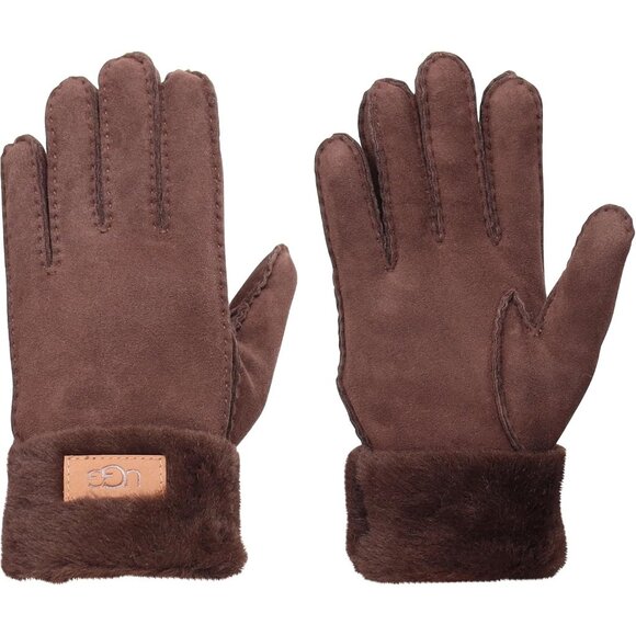 womens Burnt Cedar Turn Cuff Water Resistant Sheepskin Warmth And Comfort Gloves - Picture 1 of 5